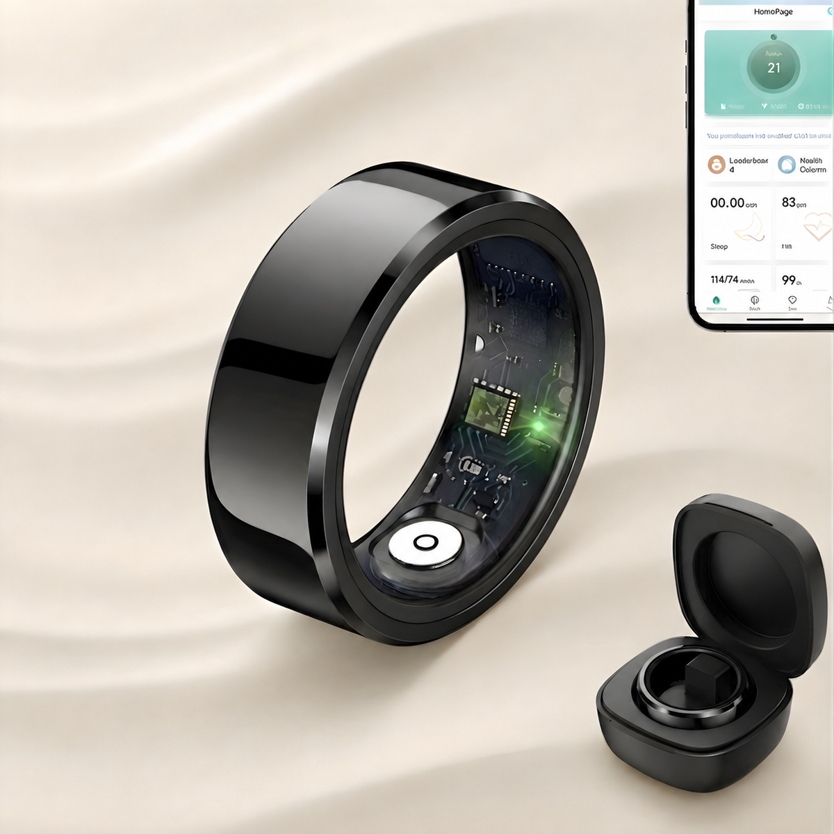Smart Health & Fitness Ring | Heart Rate, Blood Pressure & Sleep Tracking | IP68 + 5ATM