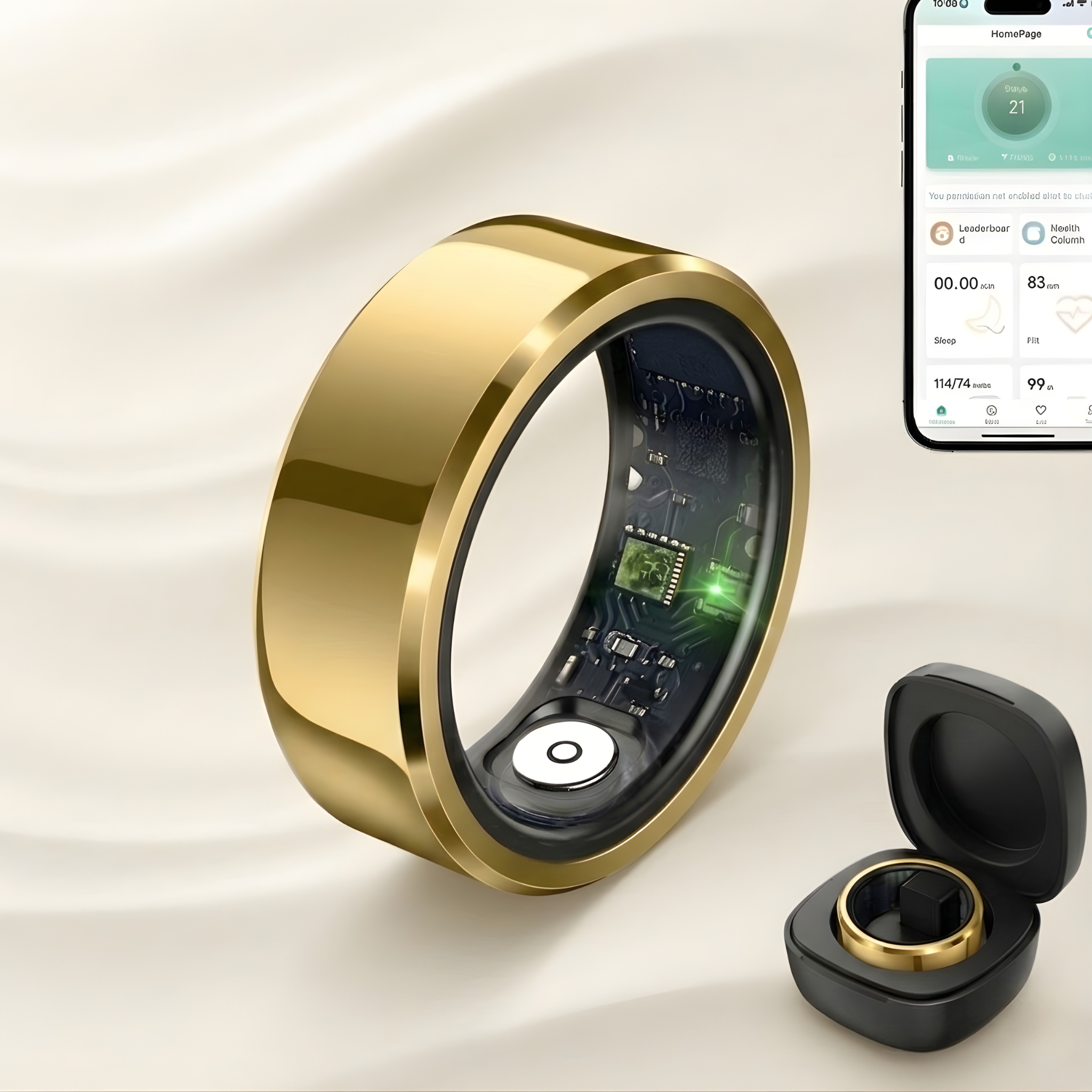 2025 Smart Ring Blood Pressure Heart Rate Sleep Monitoring Smartring IP68 & 5ATM Waterproof Multi-Sport Mode Smartring Man Women
