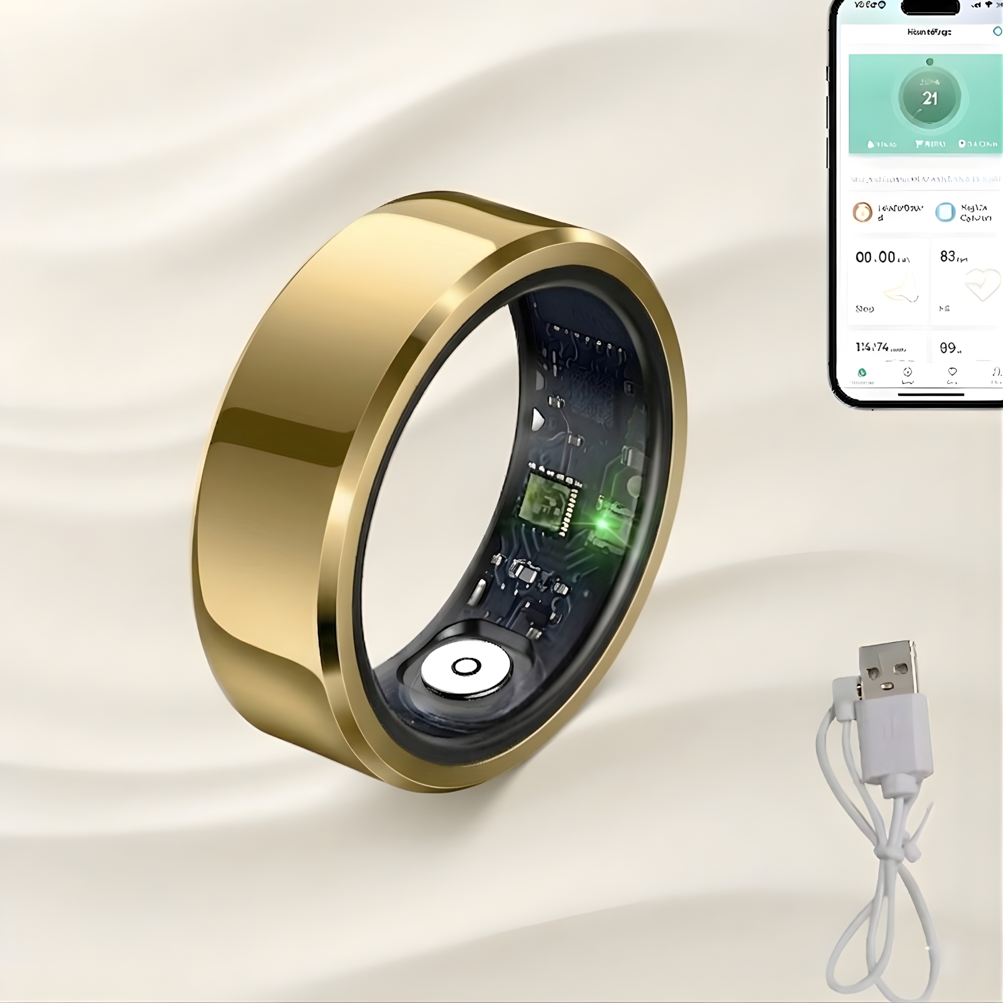 2025 Smart Ring Blood Pressure Heart Rate Sleep Monitoring Smartring IP68 & 5ATM Waterproof Multi-Sport Mode Smartring Man Women
