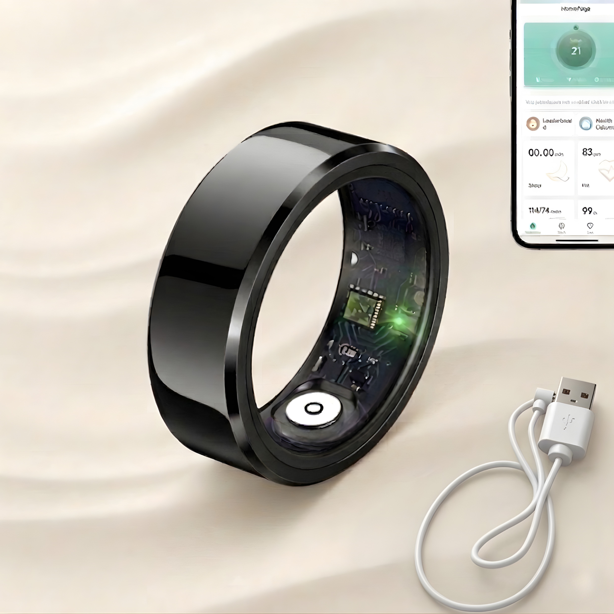 2025 Smart Ring Blood Pressure Heart Rate Sleep Monitoring Smartring IP68 & 5ATM Waterproof Multi-Sport Mode Smartring Man Women